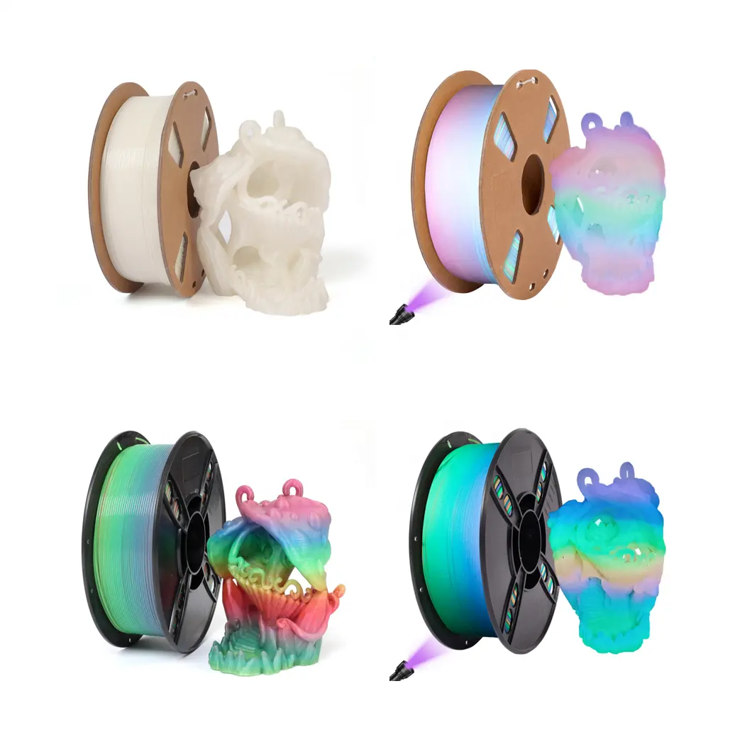 Arcobaleno luminoso Pla cambiamento di colore arcobaleno Multi colore flessibile 3D stampa 1Kg 1.75Mm stampante 3D Pla filamento"