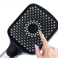 Pommeau de Douche Carré en Silicone Personnalisé avec Jets Réglables en ABS, Haute Pression pour Salle de Bain