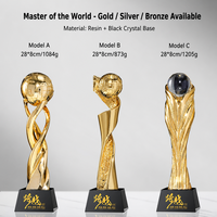 Trophée de récompense en cristal et résine Golden Champion avec logo gravé, base noire, souvenir, prix pour cérémonie d'entreprise, événement sportif