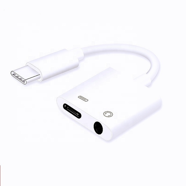 DAC USB Type C 2-in-1 Charging Audio Jack Adapter 3.5mm AUX Headphone Splitter for iPhone 15 for Samsung 22 24 Cellphones OTP