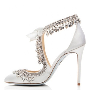 High-end Luxurious High <b>Heel</b> Pumps Shoes for Bridal Rhinestone Tassels Dress Shoes Women Shoes Size 46 Diamonds Sandals - Product Image 3