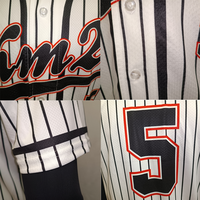 Diskon Harga Pabrik Seragam Bisbol Kerah V Sublimasi Nama Tim Kustom dan Logo Jersey Bisbol Jaring Bernapas