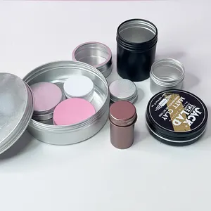 Cor personalizada 2oz 60g Air Tight Sliver preto rosa Alumínio Parafuso Tampa Metal Mint Candy Tea Can Tin Box Tin Jar