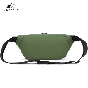 Kingsons Chest Bag Horizontal <b>Square</b> Zipper Waterproof Men's Casual Sports Travel Bag For Everyday Use - Product Image 2