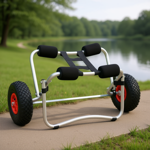 Carrello a mano in alluminio con 2 ruote, robusto carrello da trasporto per attrezzi, uso esterno - Product Image 2