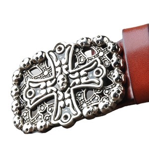 หัวเข็มขัดโลหะผสมรูปไข่ 3 มิติ กว้าง 3.8 ซม. หัวเข็มขัดแบบตะวันตก<span class=keywords><strong>พ</strong></span>ร้อมป้ายชื่อ คุณภาพแข็งแรง สายหนังแท้ เข็มขัดหนังวัววินเทจ - Product Image 6