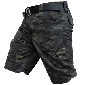 Pantalones cortos tácticos para hombre, shorts de camuflaje, ajustados, impermeables, de verano