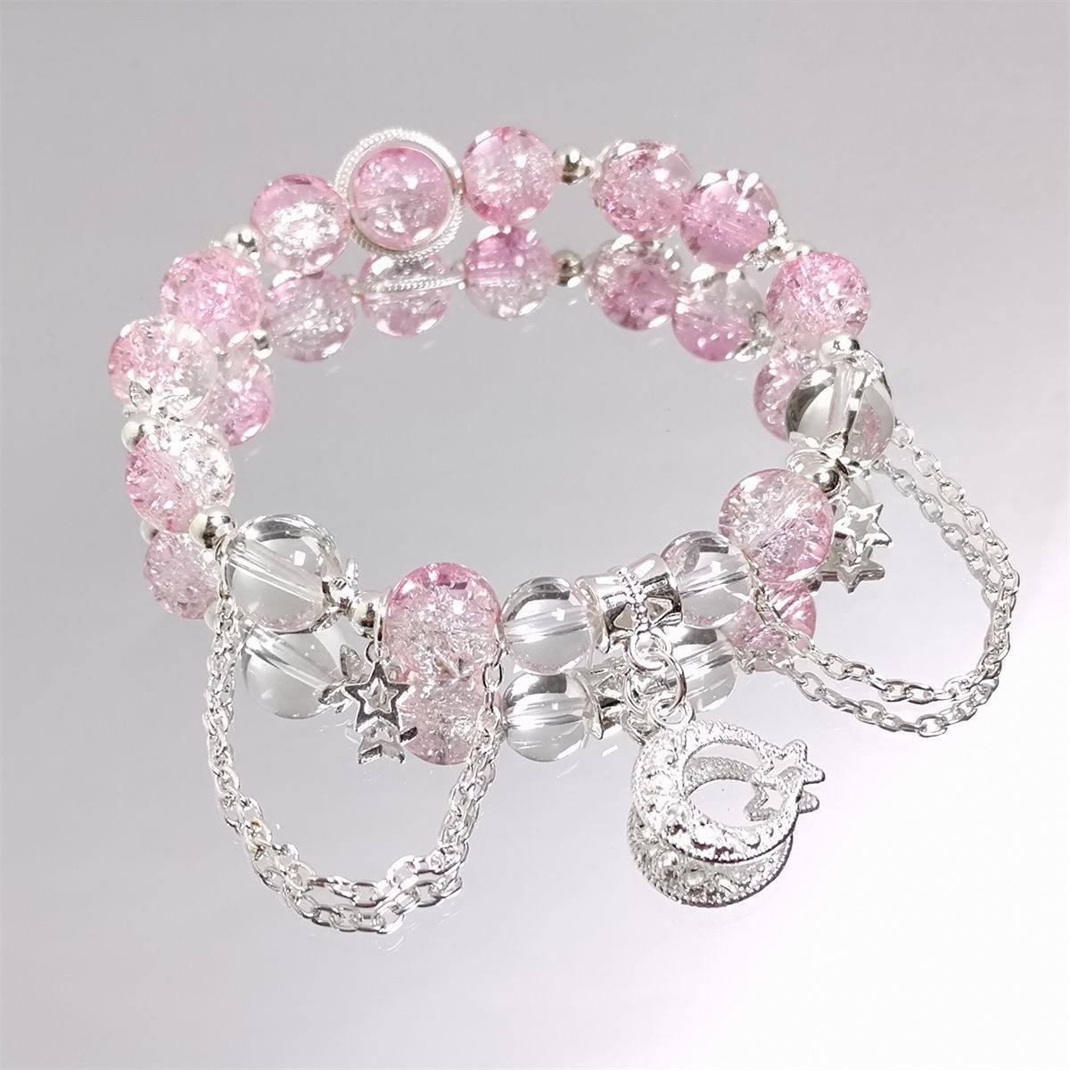 สร้อยข้อมือพระจันทร์สีชมพู