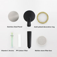 Pommeau de Douche Portable Personnalisé en Coton PP avec Filtre à Vitamine C et Arôme, Noir et Or – Grossiste Distributeur
