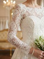 Bordure en maille de luxe écologique blanc ivoire à motif floral, à bords festonnés, brodée à la machine avec perles et sequins, 100% polyester, pour mariage et mariée
