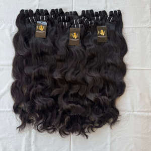 Mèches de cheveux humains Raw Body Wave, vendeur de cheveux naturels raides et raides aux branches bouclées, cheveux bruts brésiliens - Product Image 1