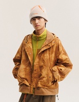 Veste en nylon ripstop enduit pour homme, style Gorpcore, coupe décontractée, ourlet ajustable, coupe-vent fonctionnel, printemps, logo personnalisé