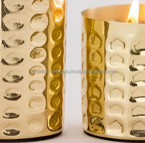 Luxury Diamond Hammered Handmade Soy Wax & <b>Paraffin</b> Wax Candle Jar with Lid for Christmas & Ramadan Parties - Product Image 2
