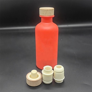 Lujo vacío Round100 200 300ml botella de vidrio bebida para aceite licor jugo vino <span class=keywords><strong>Vodka</strong></span> con Corchos de Bambú - Product Image 3
