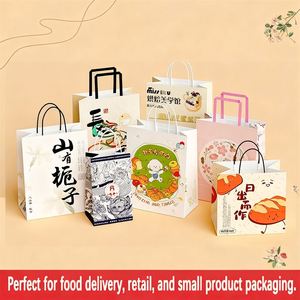 Cheap Promotion of Eco-Friendly Brown Kraft Paper Shopping <b>Bags</b> Customizable Logo Biodegradable and Durable-for Takeaway Crafts - Product Image 4