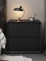 Table de chevet en bois massif style crème, luxe léger, haut de gamme, avec rangement pour chambre à coucher