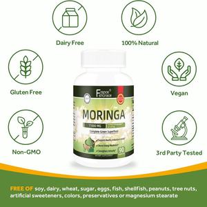 Capsules de Moringa pour améliorer le teint et favoriser un vieillissement sain, complément de Moringa, 90 capsules - Product Image 3