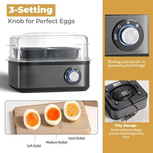 Compact Automatic <b>Electric</b> Boiling Egg Cooker Stainless Steel Restaurant Egg <b>Steamer</b> 3 Quarts 1-12 Eggs for Household Use - Product Image 2
