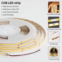 Bande LED COB DC24V haute luminosité, ruban flexible, éclairage décoratif dimmable pour solutions d'éclairage domestique et commercial