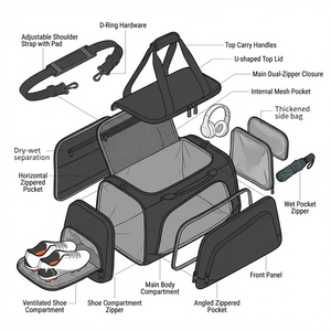 Bolsa de Viaje Tipo Lona para Hombre, Gran Capacidad, Impermeable, Bolsa de Gimnasio Multifuncional, Bolsos de Fin de Semana Deportivos para Negocios, Bolsas de Gimnasio con Logotipo Personalizado - Product Image 3