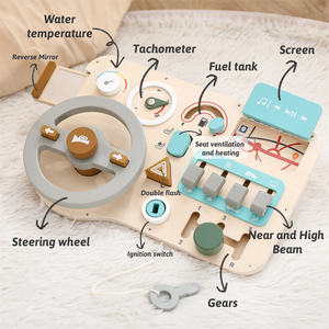 Nuevo Tablero de Actividades de Madera, Juguete Educativo Sensorial Esencial para el Desarrollo de la Inteligencia de Niños Pequeños - Product Image 5