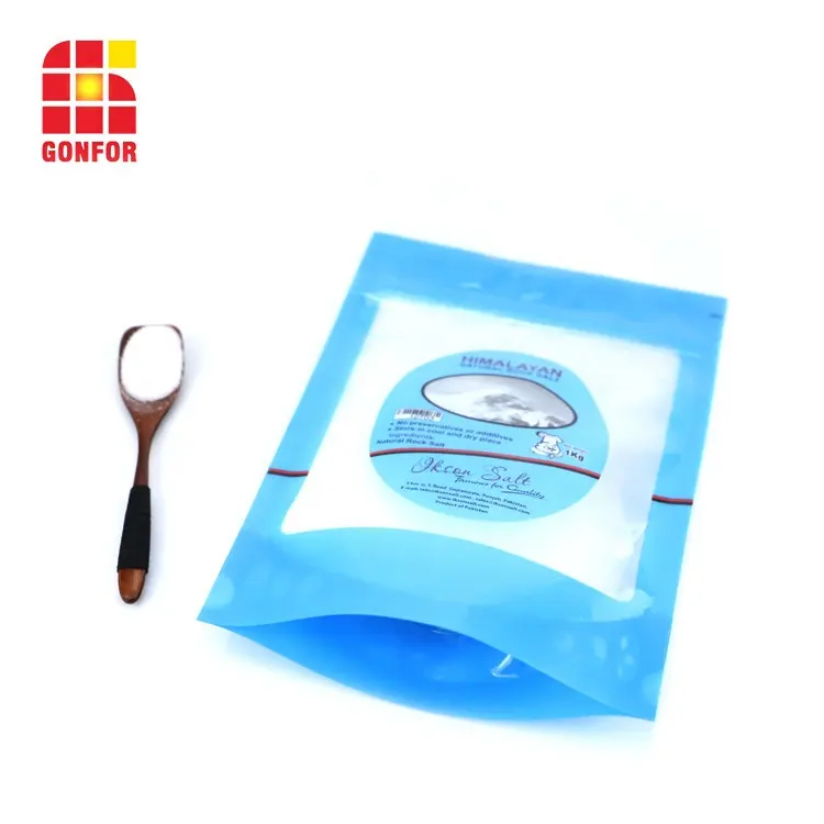 Clear Transparent Zipper 500g Himalayan Stand up Sea Salt Zip Lock Packaging Bag Pouch with Window