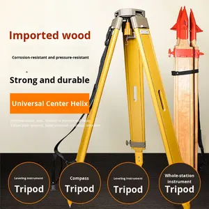 Tripé de Estação Total em Liga de Alumínio com Nível de Madeira, Acessório de Suporte para Instrumentos e Peças - Product Image 2