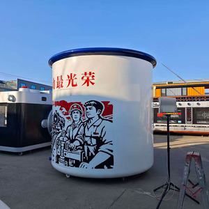 Carrito de Comida Móvil con Forma de Taza de Té <span class=keywords><strong>Gigante</strong></span>, Construcción de Acero Galvanizado y Aluminio para Venta de Café y Bocadillos - Product Image 4