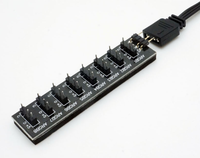 Hub de ventilateurs ARGB PWM 5V 3 broches 1 à 8 voies pour châssis d'ordinateur, refroidisseur de processeur et ventilateur 5V