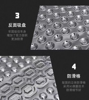 Marcan Universell Passende Vollmetall-Design Nadelfilzmatte Langlebige 10MM Dicke Schwarze Gummi Atmungsaktive Stoff-Autofußmatten 4-teilig/Set Schutz
