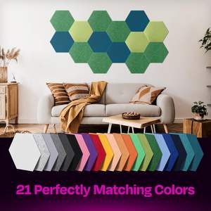 ROYDAA Panneaux acoustiques modernes en fibre de polyester écologique à haute densité vert foncé, 12 pièces, insonorisation 29 dB - Product Image 5