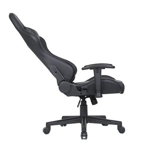 Chaise de jeu ergonomique moderne noire pivotante, élévateur inclinable, support en métal de haute qualité, fonction de massage en cuir, chaise de bureau à domicile - Product Image 4
