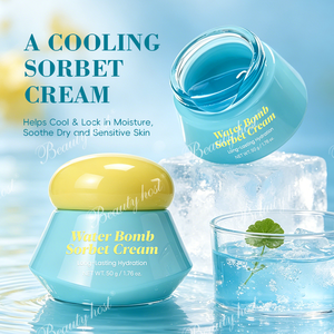Crème Visage <span class=keywords><strong>Hydratante</strong></span> et Réparatrice Bio Effet <span class=keywords><strong>Sorbet</strong></span> Bombes d'Eau 50g – Apaisante, Éclaircissante et Blanchissante pour l'Été - Product Image 3