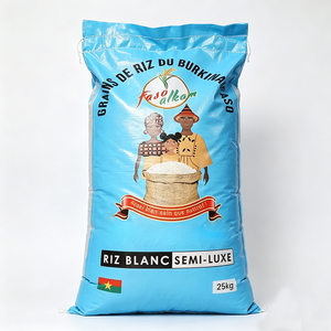 Sacs d'emballage pour riz en BOPP Burkina Faso Ghana, logo personnalisé, sacs pour riz <span class=keywords><strong>blanc</strong></span>, sacs tissés en PP - Product Image 1