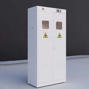 Gabinete de Acero <span class=keywords><strong>para</strong></span> Cilindros de Gas de Doble Puerta y Dos Botellas <span class=keywords><strong>para</strong></span> <span class=keywords><strong>Laboratorio</strong></span>, Industria Química y Medicina, con Sistema de Alarma - Product Image 3