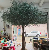 Arbre d'olivier artificiel simple, ensemble de pots en ciment, décoration de sol pour le bureau et le salon