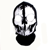 Cagoule en coton noir fantôme squelette masque crâne Ski chapeaux écharpe capuche casque de moto pour moto en plein air randonnée