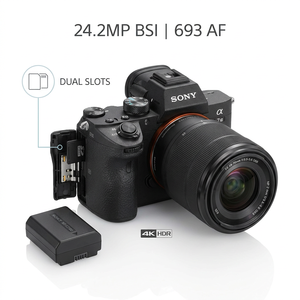 กล้อง <span class=keywords><strong>Sony</strong></span> <span class=keywords><strong>Alpha</strong></span> <span class=keywords><strong>7</strong></span> <span class=keywords><strong>III</strong></span> A7M3 ฟูลเฟรม พร้อมเลนส์ 28-70 มม. OSS ความละเอียด 24.2MP 4K HDR 693 AF ช่องใส่การ์ดคู่ ขายส่งจำนวนมาก - Product Image 1