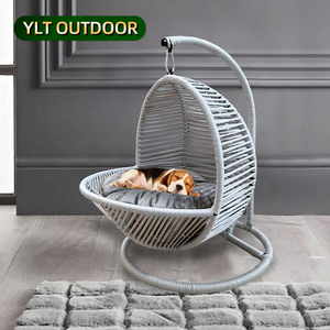 In corda intrecciata per la casa del gatto in Rattan tessuto nido per animali in Rattan con Design elevato sedia altalene per gatti da esterno impermeabile cesto appeso per animali domestici - Product Image 1