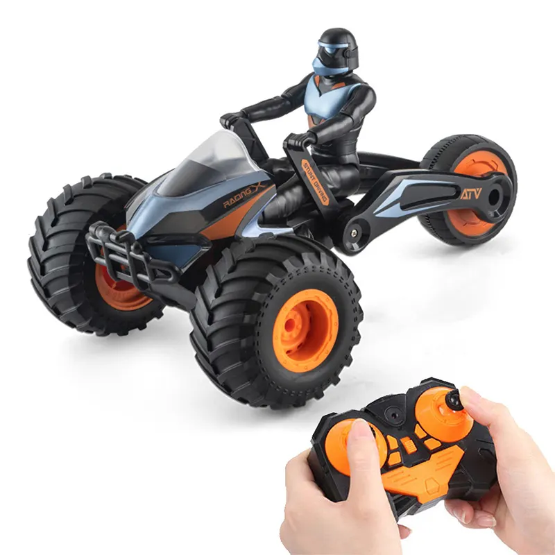 Remote control deformation 2.4ghz 4ch 3 wheel rc stunt motorcycles rc model toy