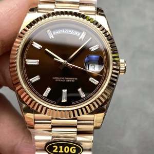 Montre automatique de luxe pour homme sur mesure, saphir bleu ciel, verre en cristal chocolat, étanche, fabrication de précision - Product Image 1