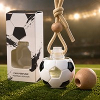 Diffuseur de voiture en verre réutilisable en forme de ballon de football personnalisé avec bouchon en bois et corde tressée pour automobile