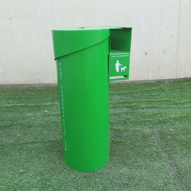 2021 New Design Green Pet Waste Bin High Quality Round Dog Waste Bin Commercial Public Dog Waste Dustbin