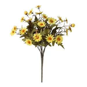 Magnifiques fleurs artificielles en soie à 9 têtes, couleur automne, pour la décoration de Noël, de la remise des diplômes et de la Saint-Valentin - Product Image 1