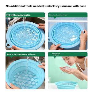 Bassin facial pliable en silicone pour bain de glace, avec plateau à glace intégré, pour la thérapie par immersion froide et le raffermissement de la peau - Product Image 3