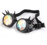 Lunettes Kaléidoscope pour Raves Trippy Psychedelic Steampunk Lunettes avec Rainbow Prism Diffraction Crystal Lenses