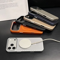 Nouvelle coque de téléphone magnétique à dissipation thermique en nid d'abeille avec cadre d'objectif métallique pour iPhone 17 Pro Max 16 PM 15 14 – Housse respirante