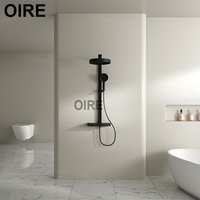 Ensemble de robinetterie de douche thermostatique en laiton massif noir mat Kaiping Oire pour salle de bain