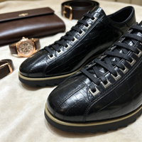 Chaussures en cuir pour hommes, baskets habillées hybrides à semelle épaisse pour réunions d'affaires, mariages, fêtes, bureau quotidien, baskets de luxe de créateur