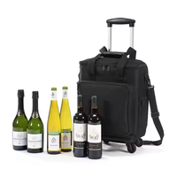 Sac à vin portable pour voyage et pique-nique, sac à vin à roulettes pour 6 bouteilles, glacière à vin isolée, sacs à vin à roulettes